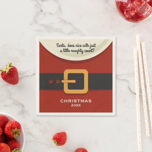 Serviette En Papier Funny Joyeux Noël Père Noël Naughty & Nice (En situation)