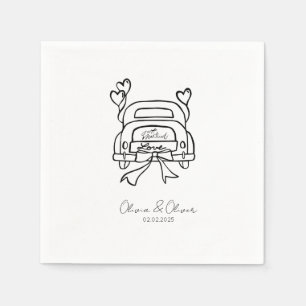 Serviette En Papier Funny juste marié voiture personnalisée mariage