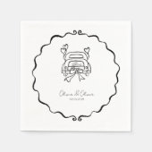 Serviette En Papier Funny juste marié voiture personnalisée mariage (Devant)