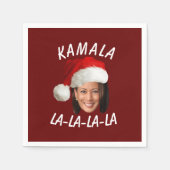 Serviette En Papier Funny Kamala Harris Face Santa Hat Noël (Devant)