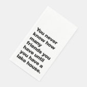 Serviette En Papier Funny Lake House Friends Citation Typographie blan (Coin)