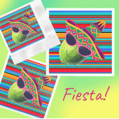 Serviette En Papier Funny Lemon Lady With Sombrero Party