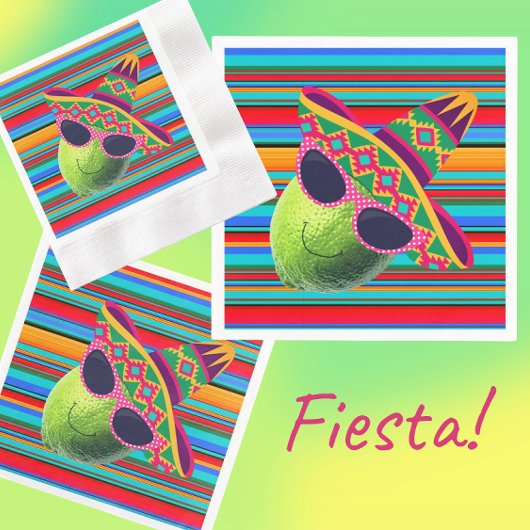 Serviette En Papier Funny Lime With Sombrero Party