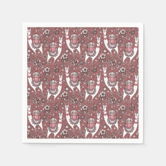 Serviette En Papier Funny Llamas Motif (Devant)