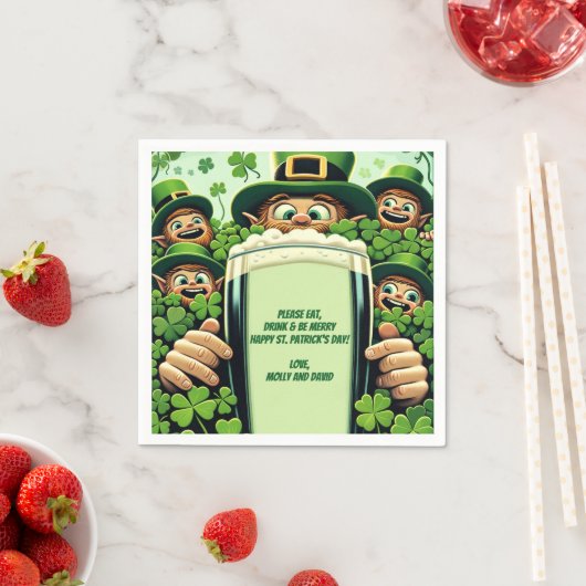 Serviette En Papier Funny Lucky Leprechauns St. Patrick's Day Party (En situation)