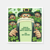 Serviette En Papier Funny Lucky Leprechauns St. Patrick's Day Party (Devant)