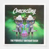 Serviette En Papier Funny Mad Chat Scientists Purrfect Anniversaire (Devant)