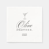 Serviette En Papier Funny Martini Olive Bar Restaurant Cocktail (Devant)