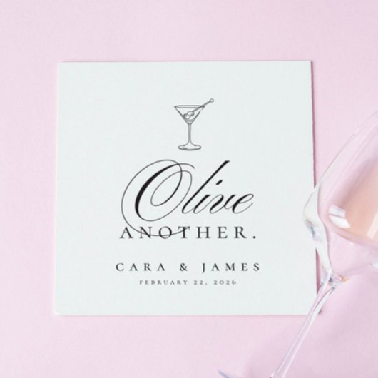Serviette En Papier Funny Martini Olive Un autre Cocktail Mariage