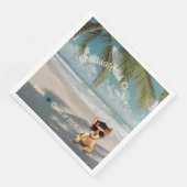 Serviette En Papier Funny Modern Dog Beach Graduation (Coin)