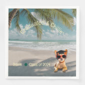 Serviette En Papier Funny Modern Dog Beach Graduation (Devant)
