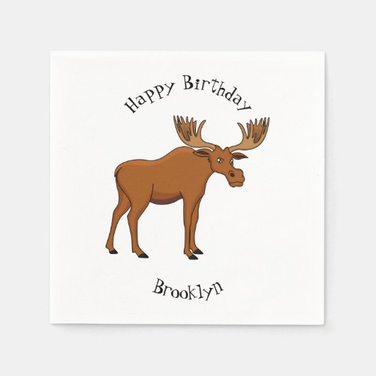 Serviette En Papier Funny moose (Devant)