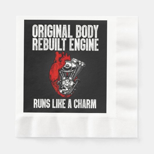 Serviette En Papier Funny Open Heart Chirurgie Récupération Survivant (Devant)