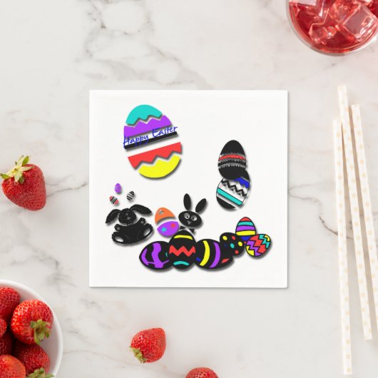 Serviette En Papier Funny Papier de Pâques Napkins numérique Effet Emb (En situation)