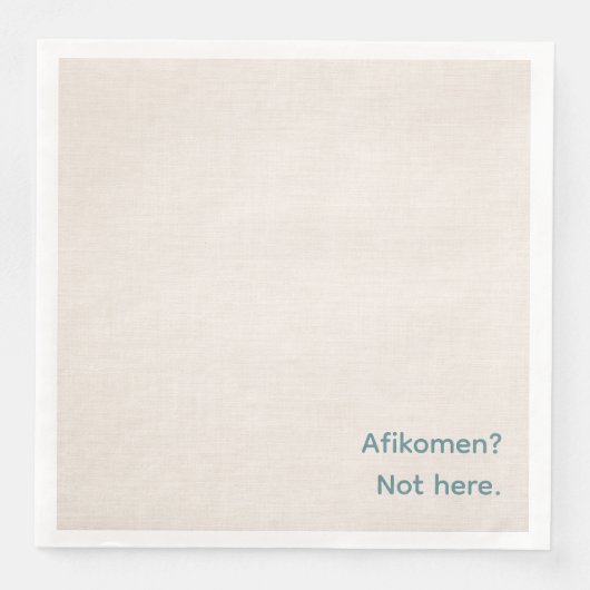 Serviette En Papier Funny Passover Seder Napkins - Afikomen? (Devant)