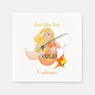 Serviette En Papier Funny Pêche Fille Sirène Thunder_Cove