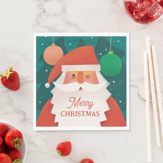 Serviette En Papier Funny Père Noël | Joyeux Noël Fête (En situation)