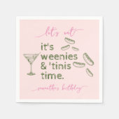 Serviette En Papier Funny Pink Weenies & Tinis Martini fête d'annivers (Devant)