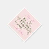 Serviette En Papier Funny Pink Weenies & Tinis Martini fête d'annivers (Coin)