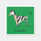 Serviette En Papier Funny Pizza Zebra mignonne Cartoon Enfants (Devant)