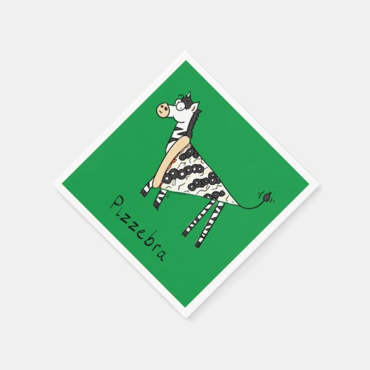 Serviette En Papier Funny Pizza Zebra mignonne Cartoon Enfants (Coin)
