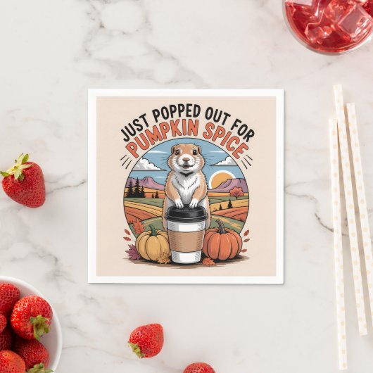 Serviette En Papier Funny Prairie Dog Fall Pumpkin Spice Humor (En situation)