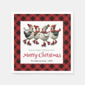 Serviette En Papier Funny quirky chickens napkins personalized Christm (Devant)