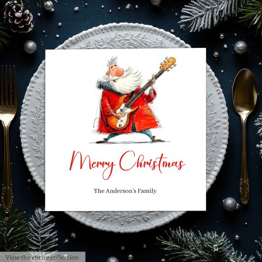 Serviette En Papier Funny Quirky Santa Festive Holiday Dinner Napkins