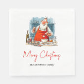 Serviette En Papier Funny Quirky Santa Hand-Lettered Christmas Napkins (Devant)