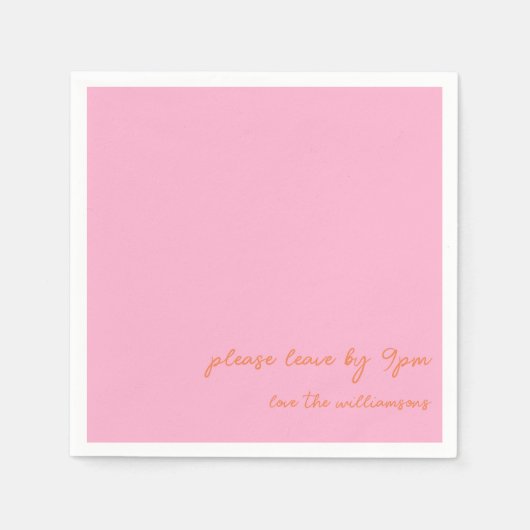 Serviette En Papier Funny Quote Introvert Humor Custom Pink Orange (Devant)