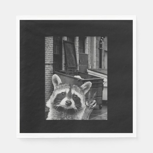 Serviette En Papier Funny Raccoon Selfie Raccoon Funny Raccoon (Devant)