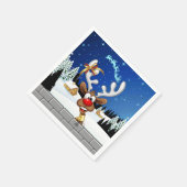 Serviette En Papier Funny Reindeer Peeking Christmas Meme  (Coin)