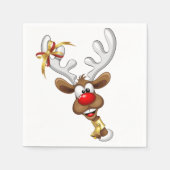 Serviette En Papier Funny Reindeer Peeking Christmas Meme  (Devant)