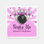 Serviette En Papier Funny Retro Bowling Birthday Girl Party (Devant)