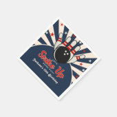 Serviette En Papier Funny Retro Bowling Birthday Party for Kids (Coin)