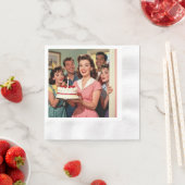 Serviette En Papier Funny Retro Friends Celebrating a Birthday (En situation)