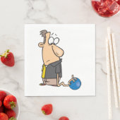 Serviette En Papier Funny Sad Bowler caractère avec Bowling Ball (En situation)