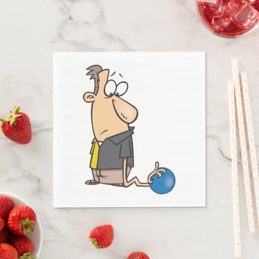 Serviette En Papier Funny Sad Bowler caractère avec Bowling Ball (En situation)