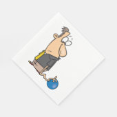 Serviette En Papier Funny Sad Bowler caractère avec Bowling Ball (Coin)