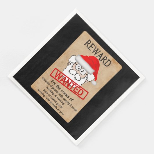 Serviette En Papier Funny Santa Claus Poster Recherché (Coin)