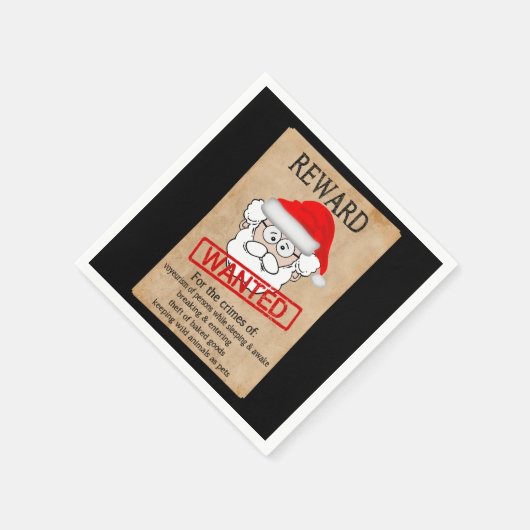 Serviette En Papier Funny Santa Claus Poster Recherché (Coin)