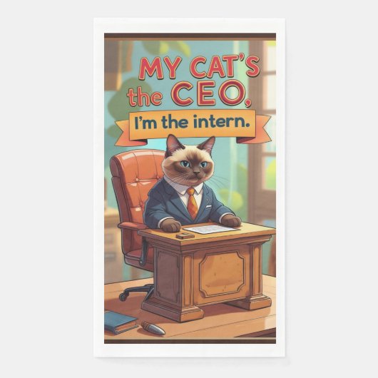 Serviette En Papier Funny Saying quotes for Siamese Cat lover (Devant)