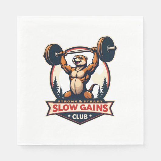 Serviette En Papier Funny Sloth Gym Shirt Vintage Strong and Slow Desi (Devant)