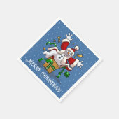 Serviette En Papier Funny Snowman Merry Christmas Surprise Cartoon (Coin)