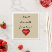 Serviette En Papier Funny Sweet Wedding Red Heart (En situation)