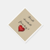 Serviette En Papier Funny Sweet Wedding Red Heart (Coin)