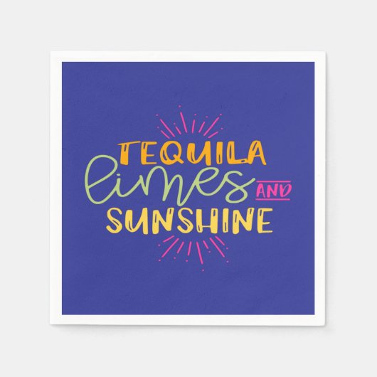 Serviette En Papier Funny Tequila Limes soleil fête mexicaine (Devant)