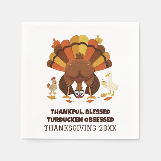 Serviette En Papier Funny Turducken Thanksgiving (Devant)