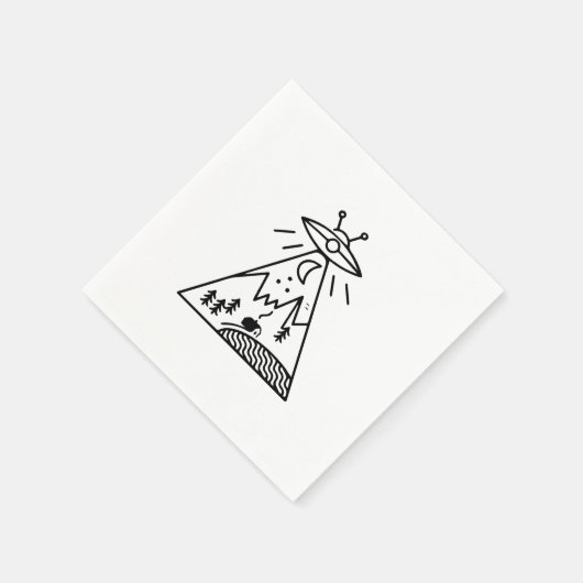 Serviette En Papier Funny Ufo, Zone 51, Enlèvement d'Aliens (Coin)