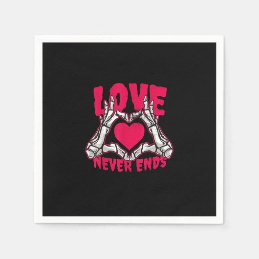 Serviette En Papier Funny Valentines Day Skeleton Heart Mains (Devant)